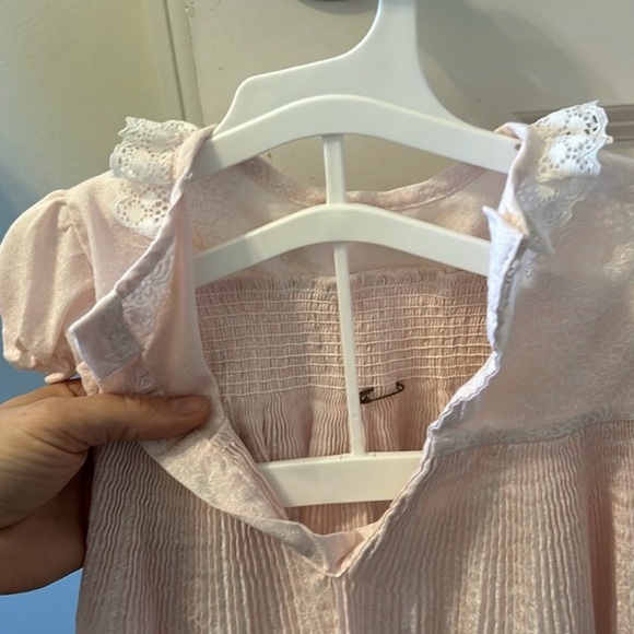 Smocked  Pink Lace Kids Dress vintage 18-24mo - Picture 11 of 11
